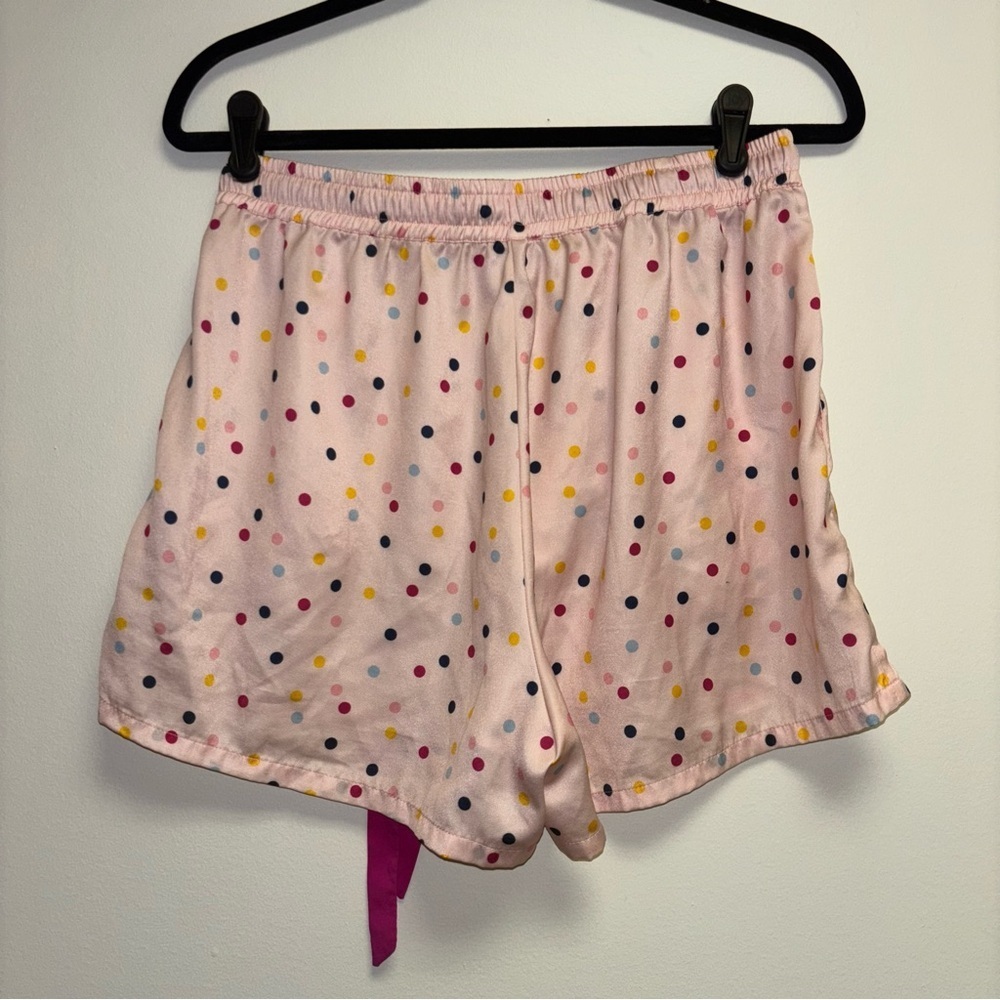 summersalt Pink Polka Dot Short Pajama Set with Multicolor Dots - Picture 13 of 14